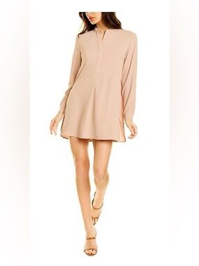 Anne Klein Tan Popover Long Sleeve Tunic